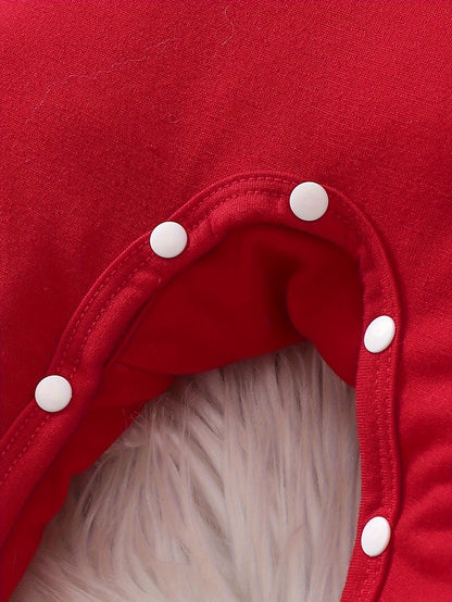 Festive Baby Jumpsuit with Printed Motif and Hat