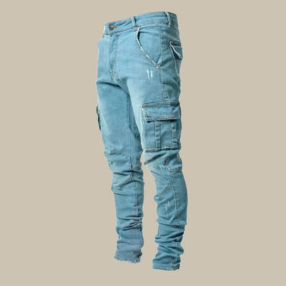 Men's Stretch Cargo Jeans with Tapered Fit