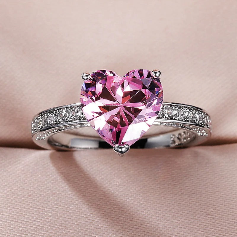 Luminous Heart Solitaire Ring