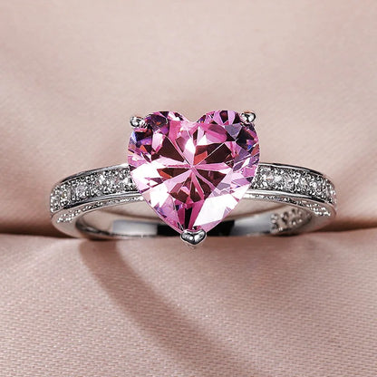 Luminous Heart Solitaire Ring