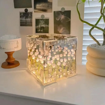 DIY 3D Tulip Cube Lamp Kit with LED Light