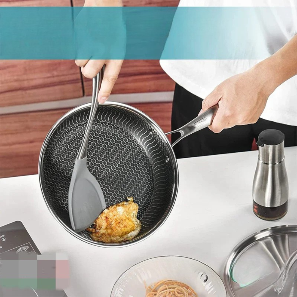 Non-Stick Stainless Steel Frying Pan with Lid - Multiple Sizes