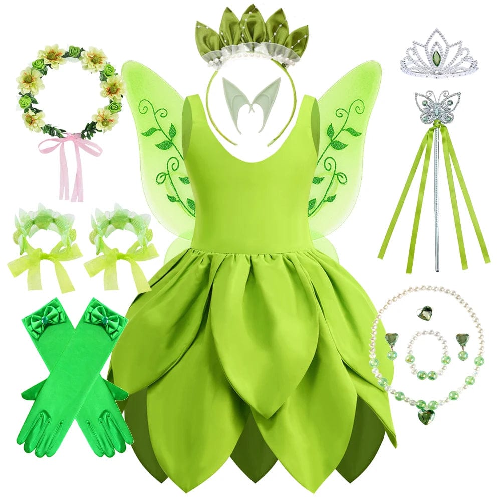 Girls’ Green Fairy Dress with Accessories