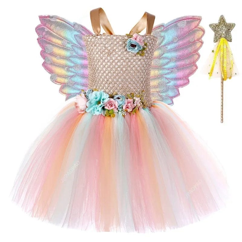 Girls’ Fairy and Princess Dress with Wings