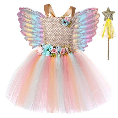 Girls’ Fairy and Princess Dress with Wings
