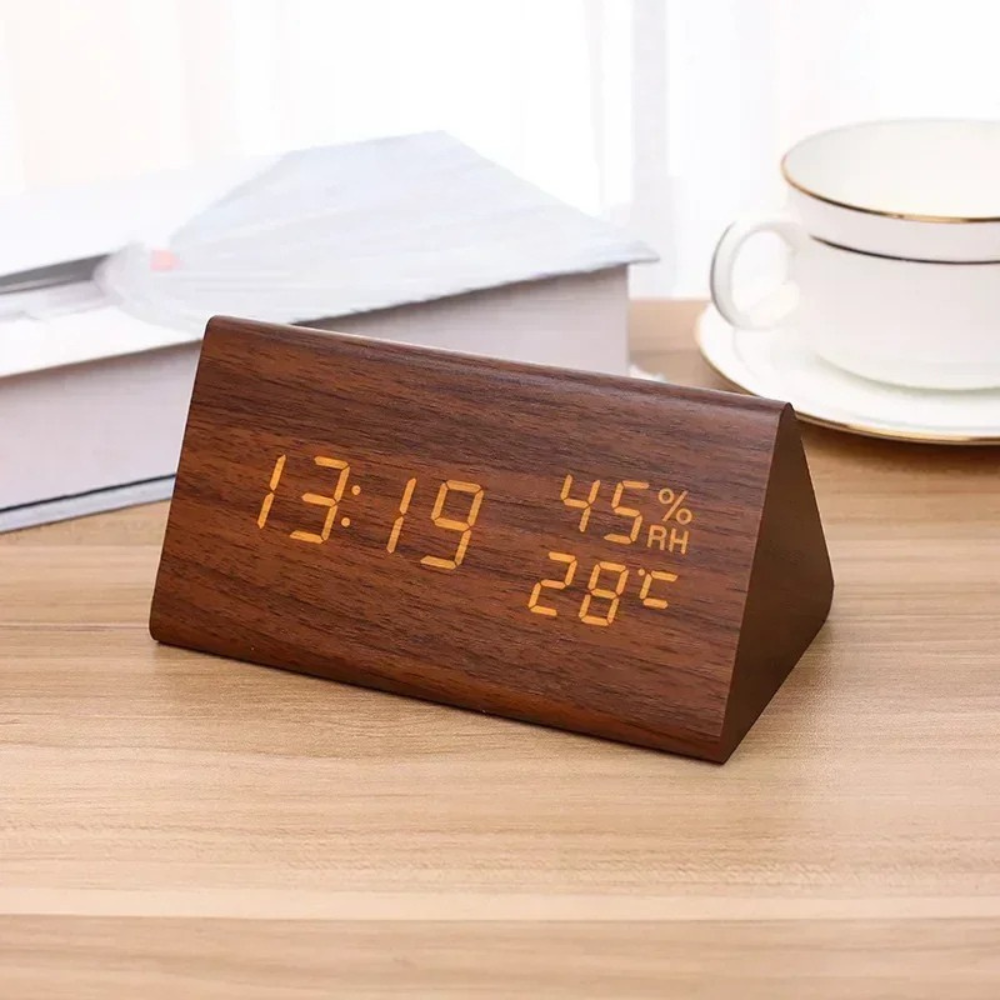 LED Digital Alarm Clock with Temperature & Humidity Display