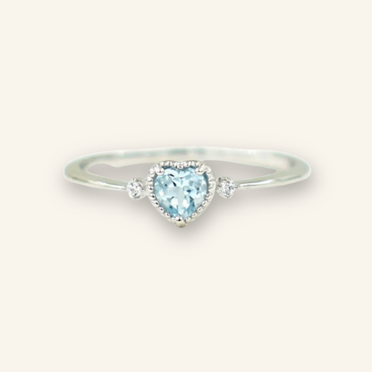 Ocean Glow Cubic Zircon Heart Ring