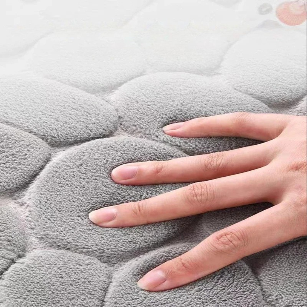 Non-Slip 3D Cobblestone Memory Foam Bath Mat