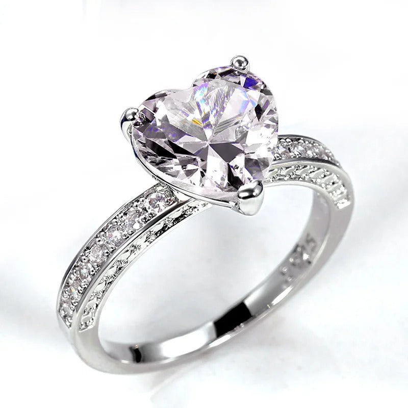 Luminous Heart Solitaire Ring
