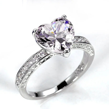 Luminous Heart Solitaire Ring