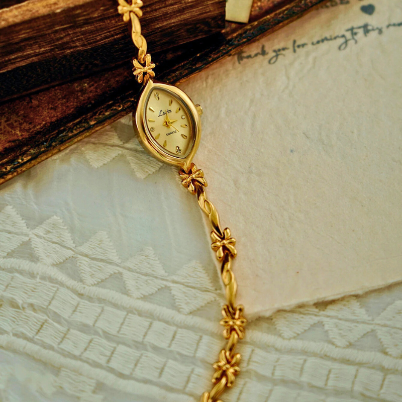 Floral Vintage Gold Watch
