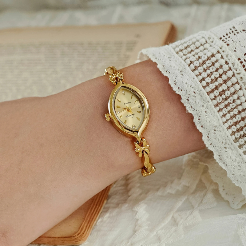 Floral Vintage Gold Watch