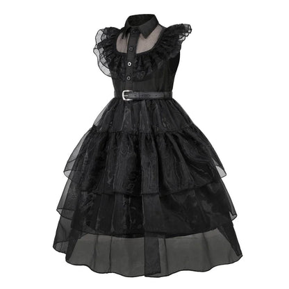 Kids’ Black Gothic Dress with Optional Accessories