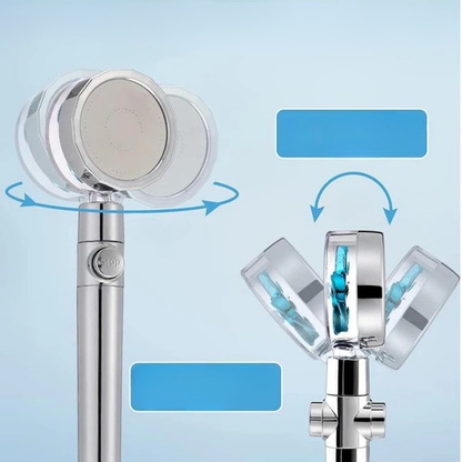 High-Pressure Handheld Turbo Fan Showerhead with Filters