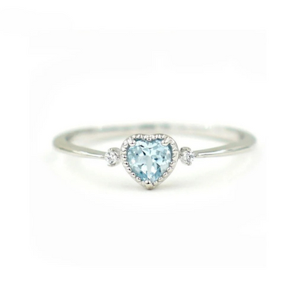 Ocean Glow Cubic Zircon Heart Ring