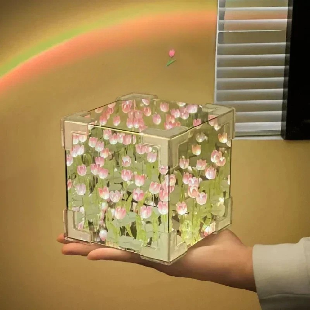 DIY 3D Tulip Cube Lamp Kit with LED Light