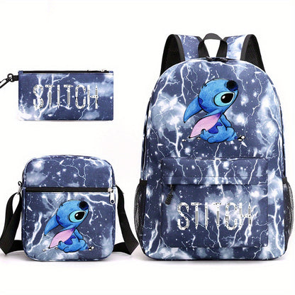 3-Piece Galaxy-Inspired Backpack Set with Character Design