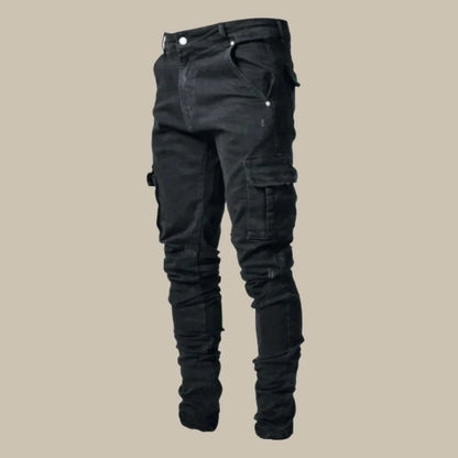 Men's Stretch Cargo Jeans with Tapered Fit