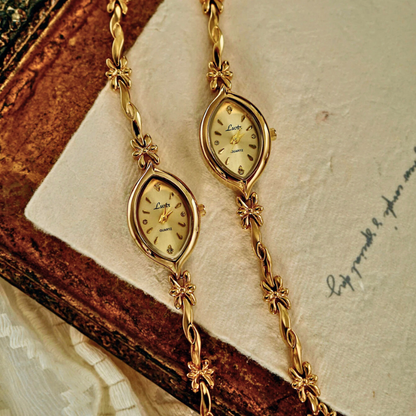 Floral Vintage Gold Watch