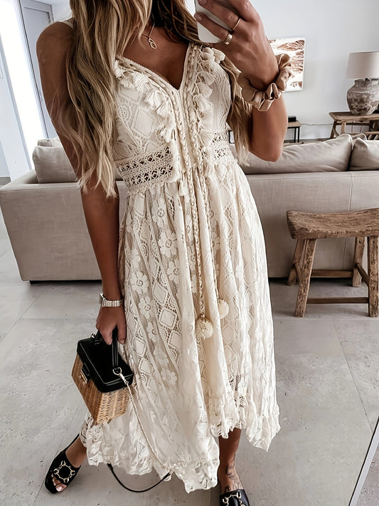 Cutout Maxi Dress with Tassels