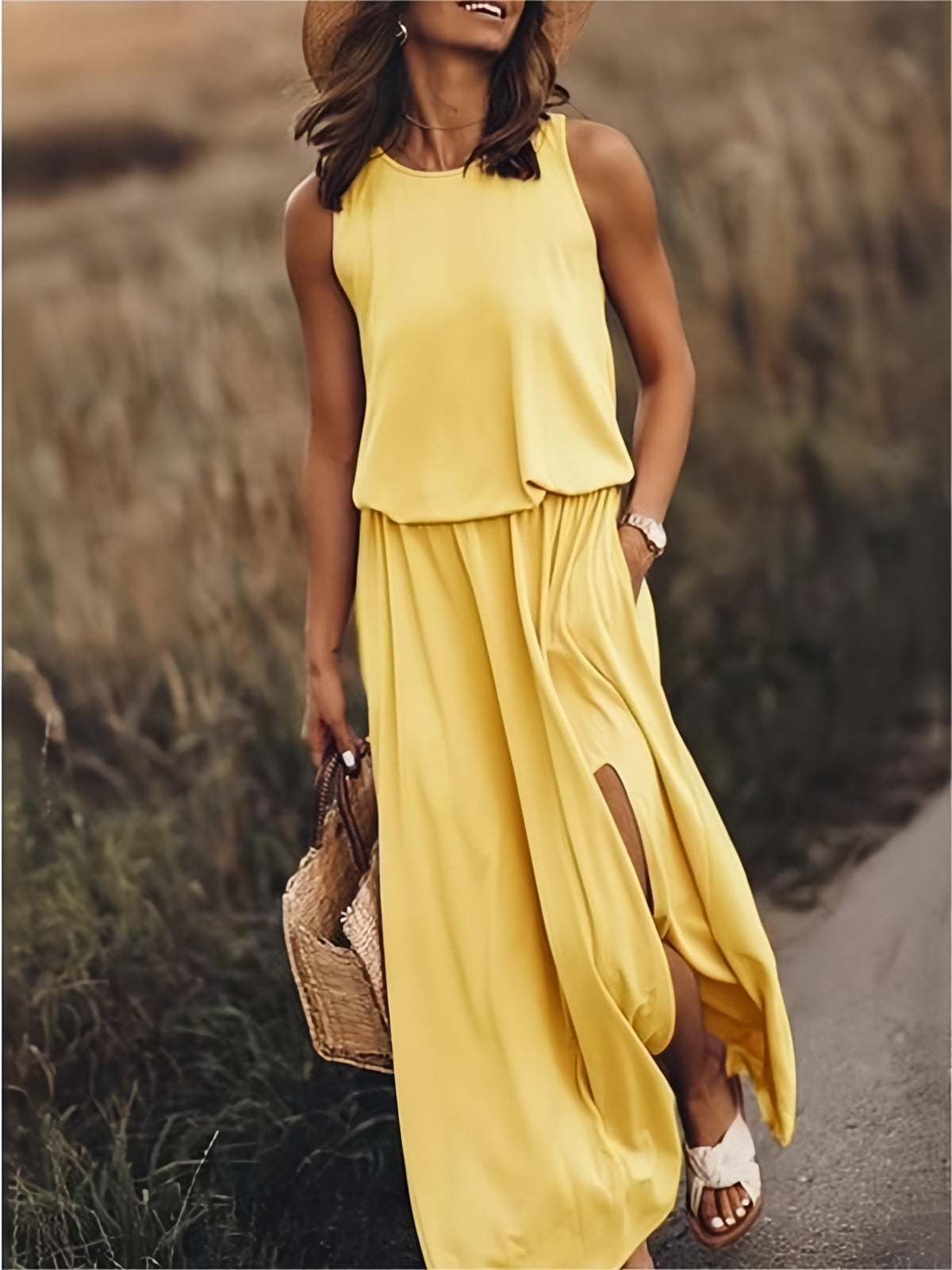 Elegant Boho Maxi Dress - Sleeveless & Stylish