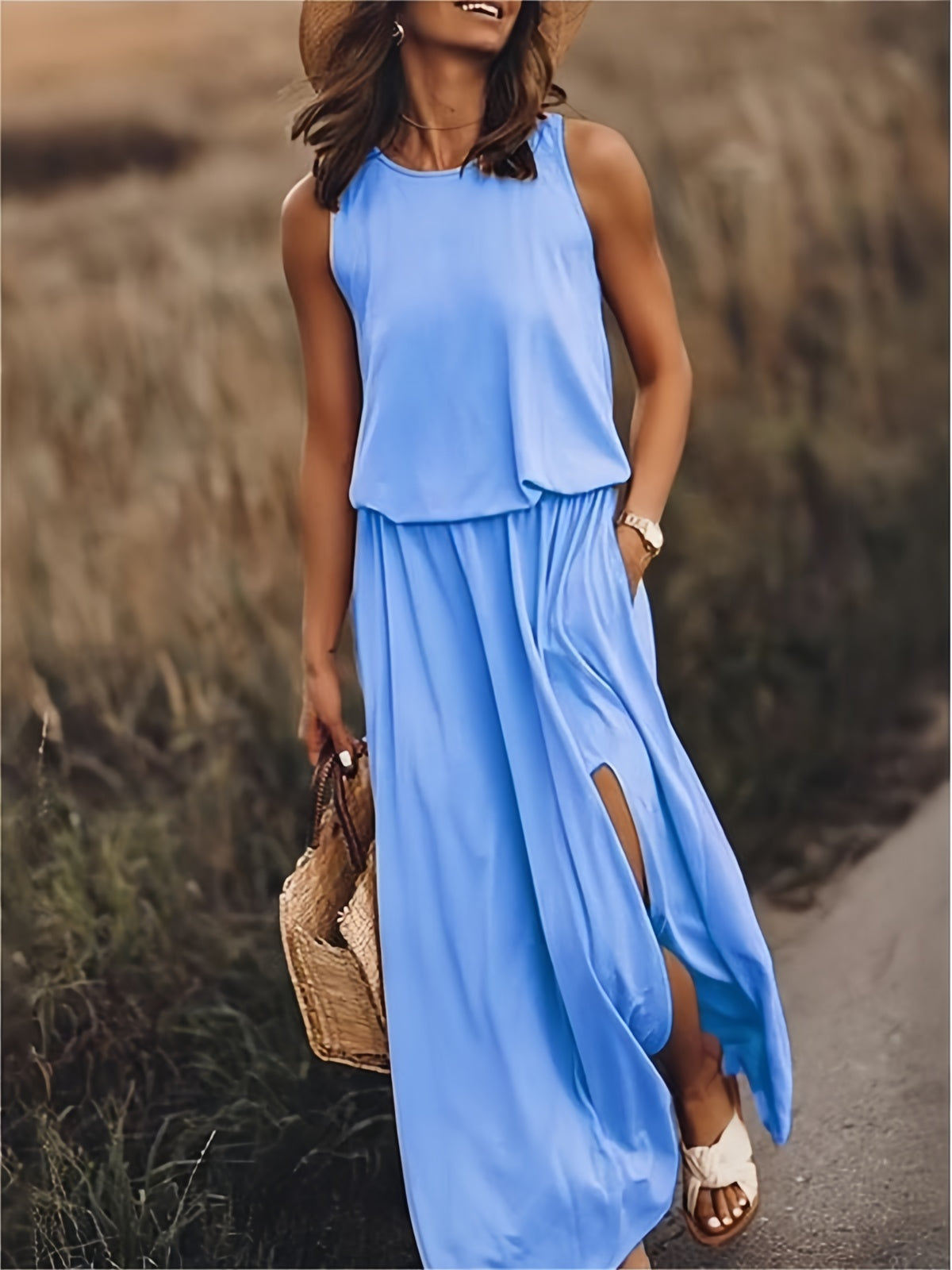 Elegant Boho Maxi Dress - Sleeveless & Stylish