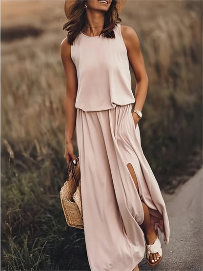 Elegant Boho Maxi Dress - Sleeveless & Stylish