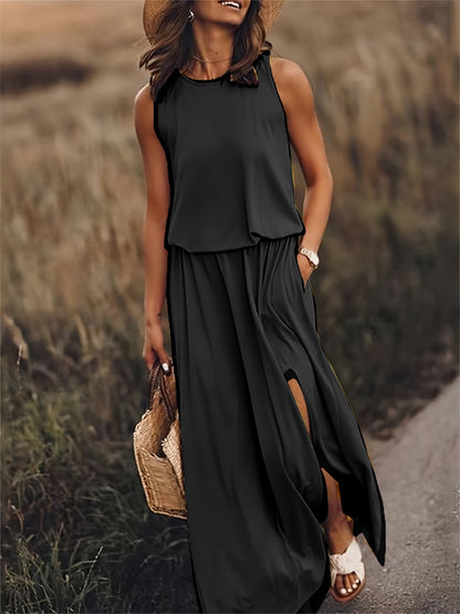 Elegant Boho Maxi Dress - Sleeveless & Stylish