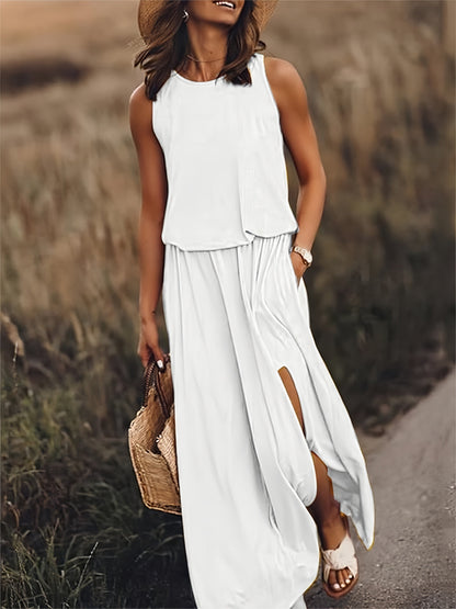 Elegant Boho Maxi Dress - Sleeveless & Stylish