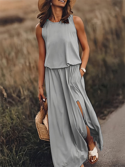 Elegant Boho Maxi Dress - Sleeveless & Stylish