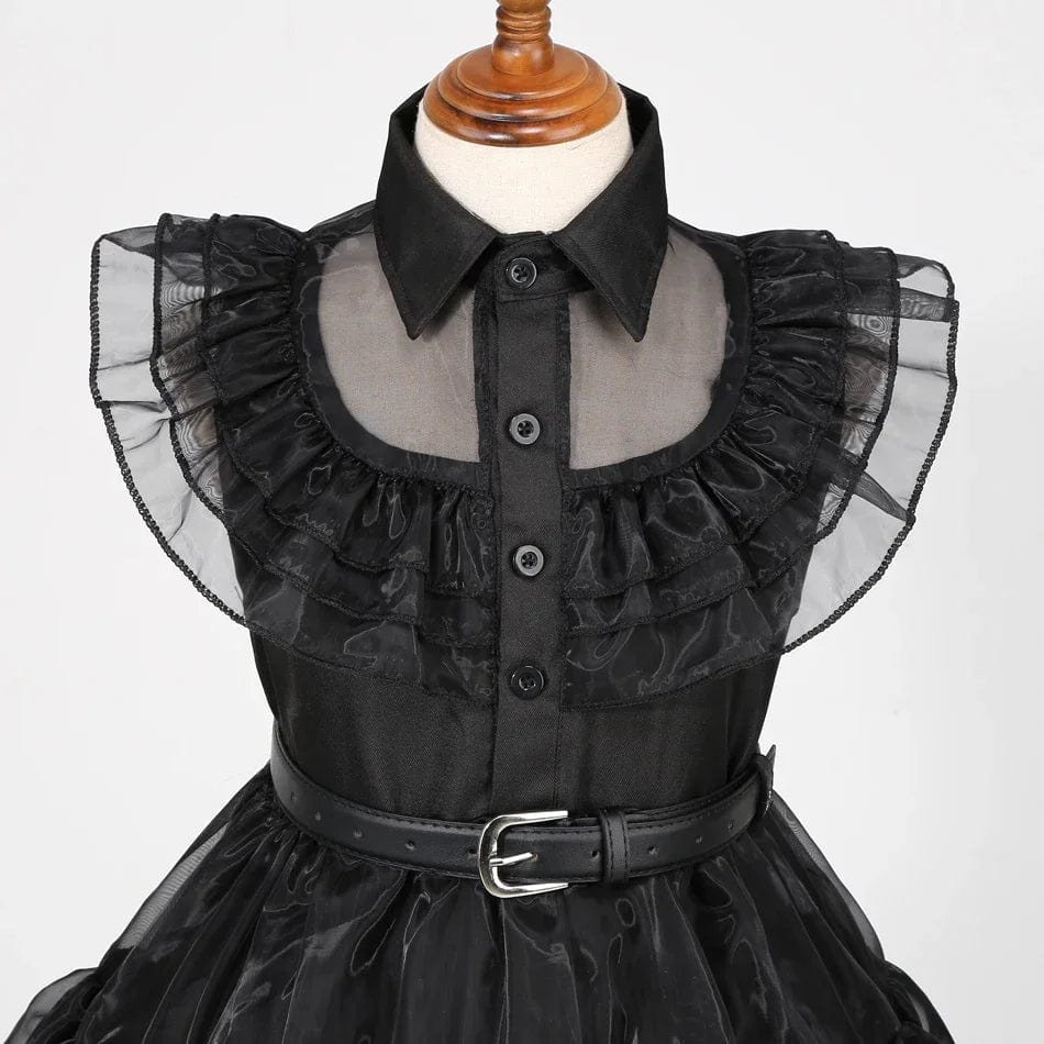 Kids’ Black Gothic Dress with Optional Accessories