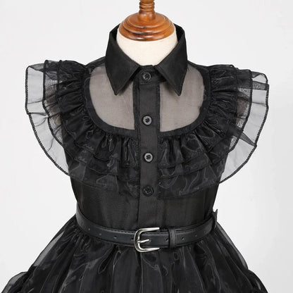 Kids’ Black Gothic Dress with Optional Accessories