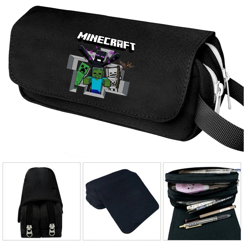 Minecraft Pencil Case – Flip Top Game Print Pen Pouch