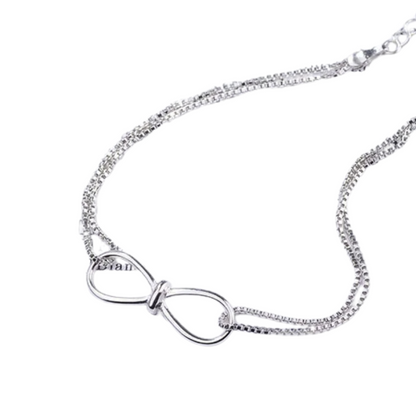 Elegant Sparkle Sterling Infinity Bracelet