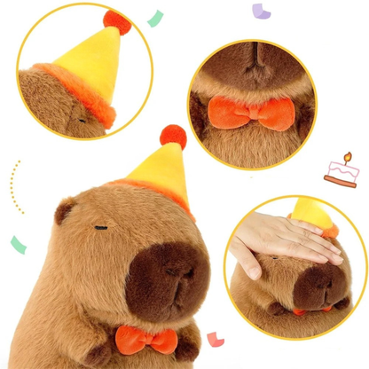 Capybara Plush Toy – Birthday Hat