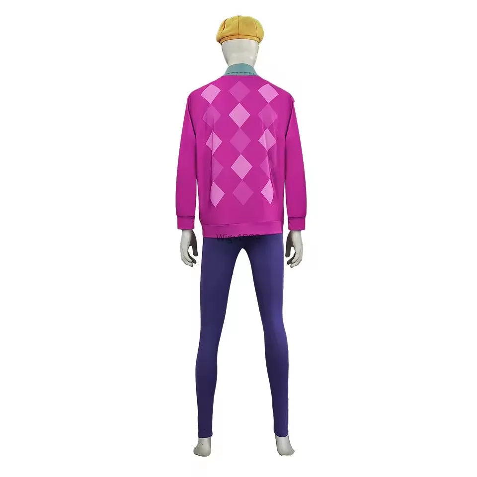Baby Saja Boys Cosplay Costume – Pink Argyle Sweater Set with Wig