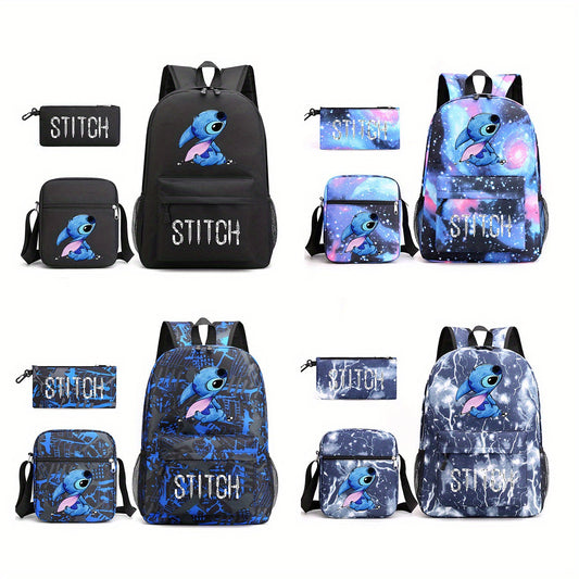 3-Piece Galaxy-Inspired Backpack Set with Character Design