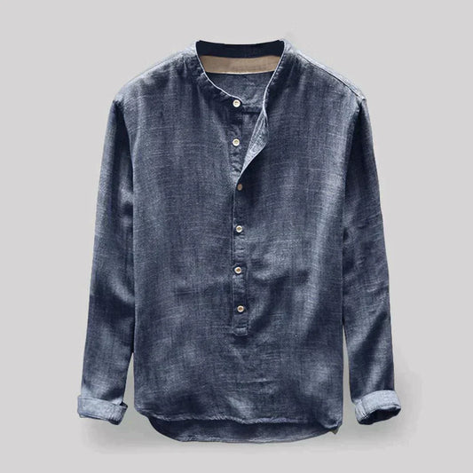 Men's Long Sleeve Casual Linen Shirt