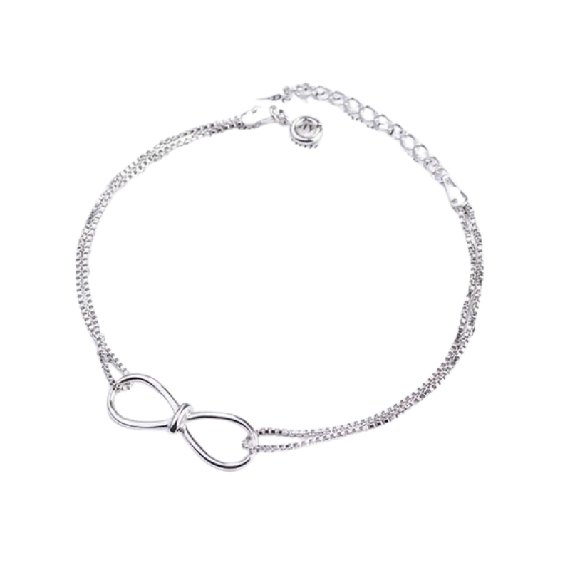 Elegant Sparkle Sterling Infinity Bracelet