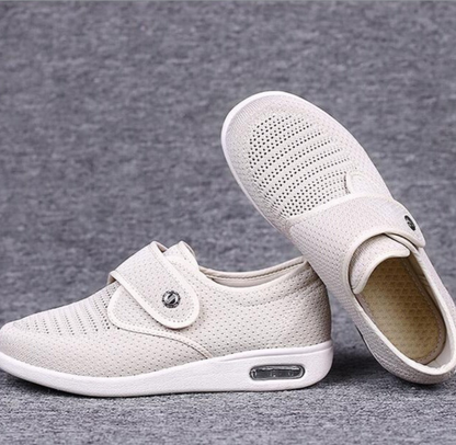 Wide Fit Hook-and-Loop Walking Shoes for Daily Comfort