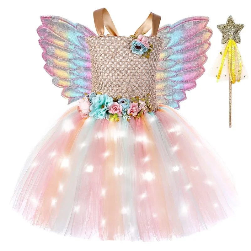 Girls’ Fairy and Princess Dress with Wings