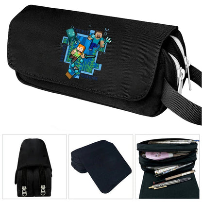 Minecraft Pencil Case – Flip Top Game Print Pen Pouch