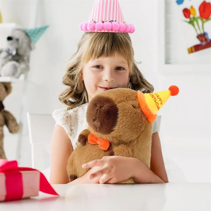 Capybara Plush Toy – Birthday Hat