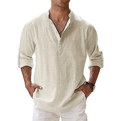 Men's Lightweight Henley Shirt with Button Placket