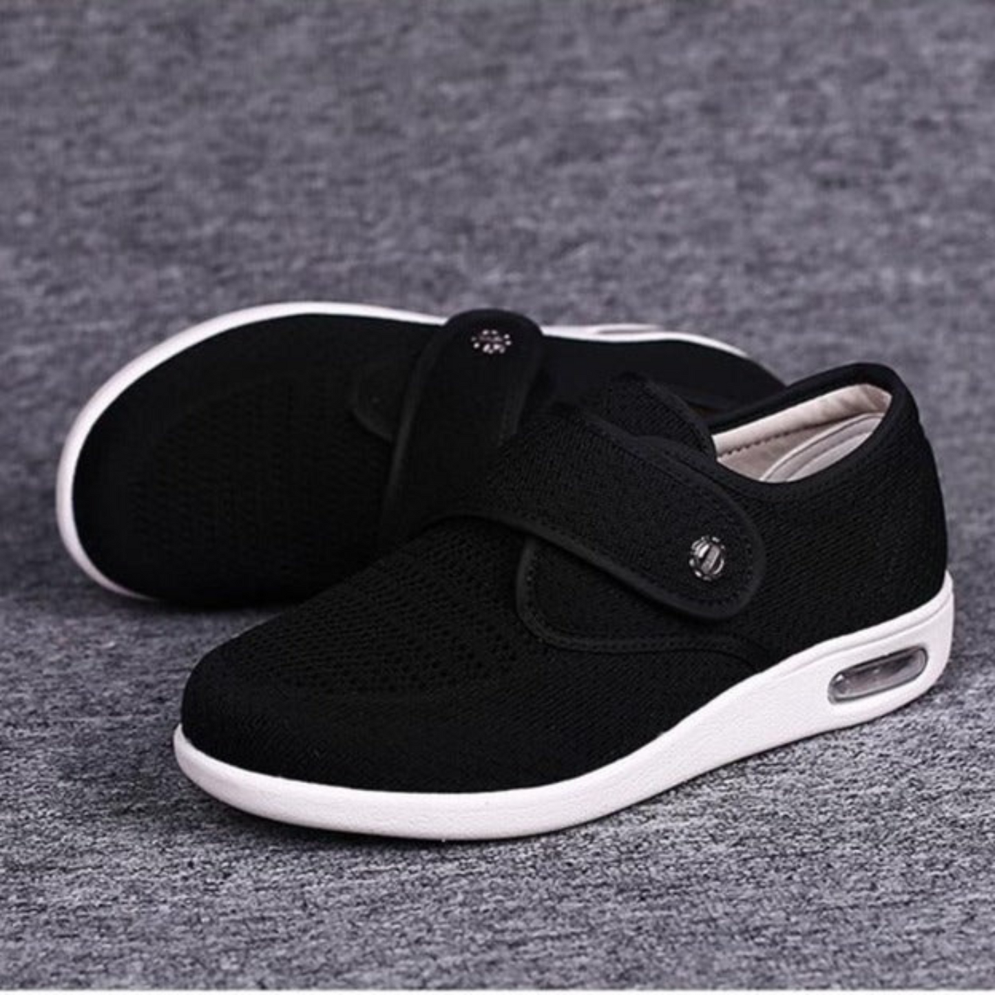 Wide Fit Hook-and-Loop Walking Shoes for Daily Comfort