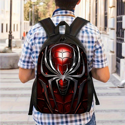 3-Piece Backpack Set with Red Spider Design