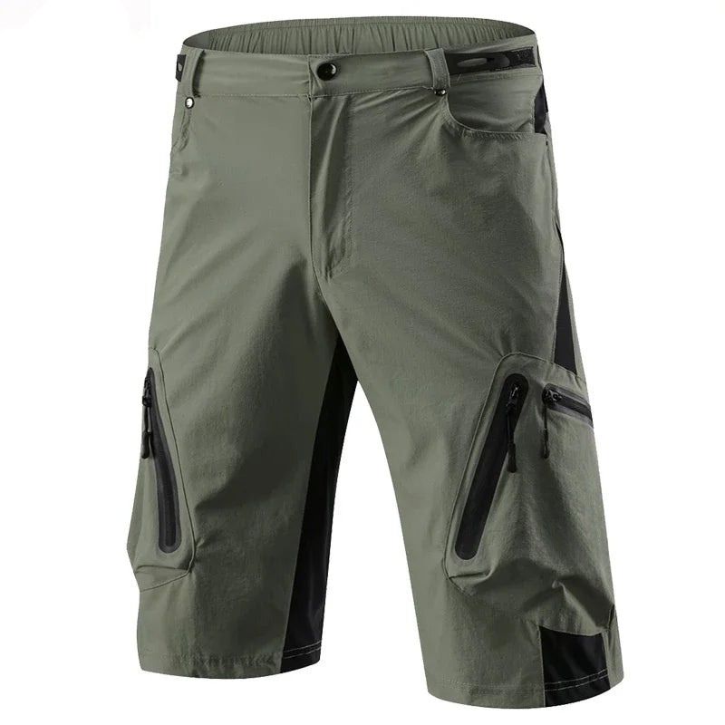 Men’s Mountain Bike Shorts with Zippered Pockets and Adjustable Waist