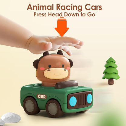 iPlay Press & Go Animal Cars for Toddlers 1–3