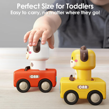 iPlay Press & Go Animal Cars for Toddlers 1–3