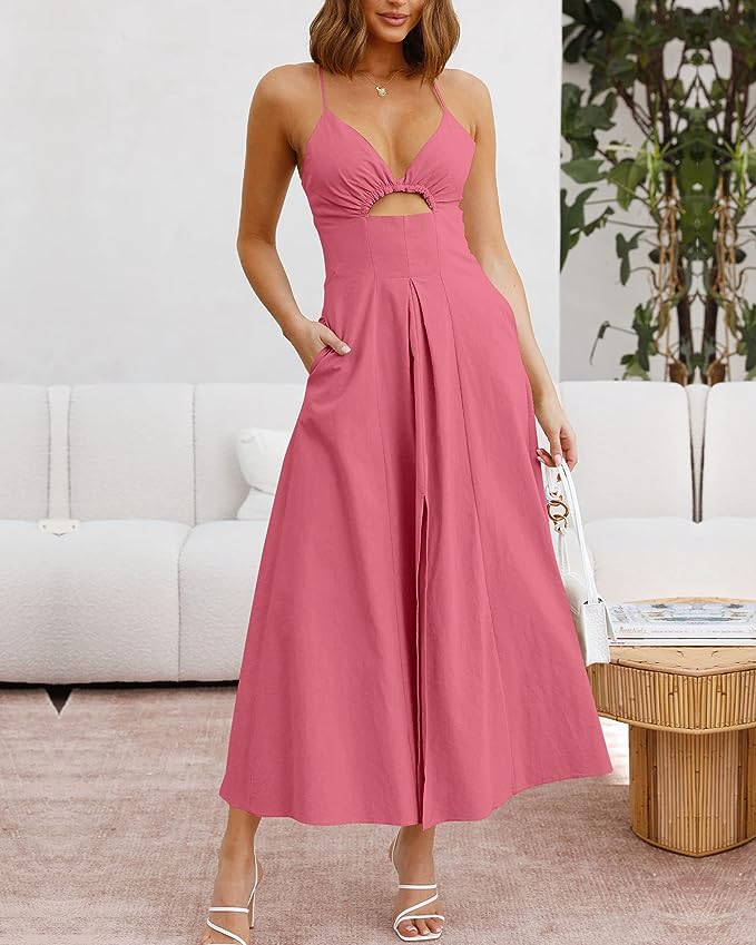 Jane™ Strappy Maxi Dress: Elegant & Comfortable